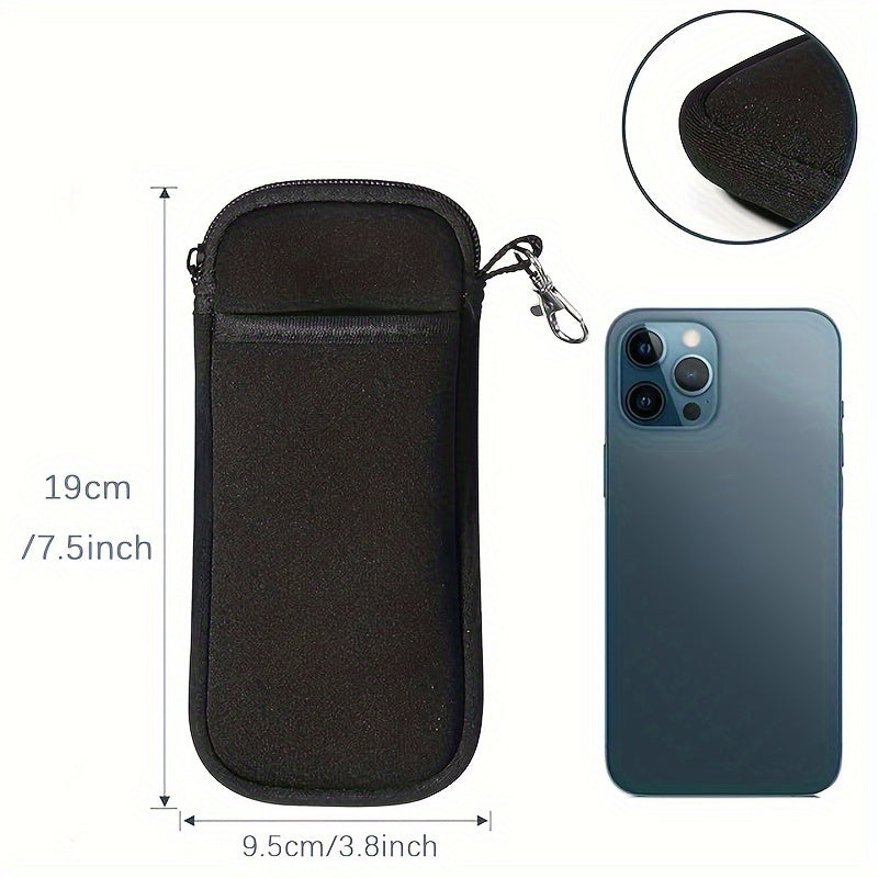 Neoprene Glasses Case with Zipper and Carabiner Lightweight Double Glasses Holder