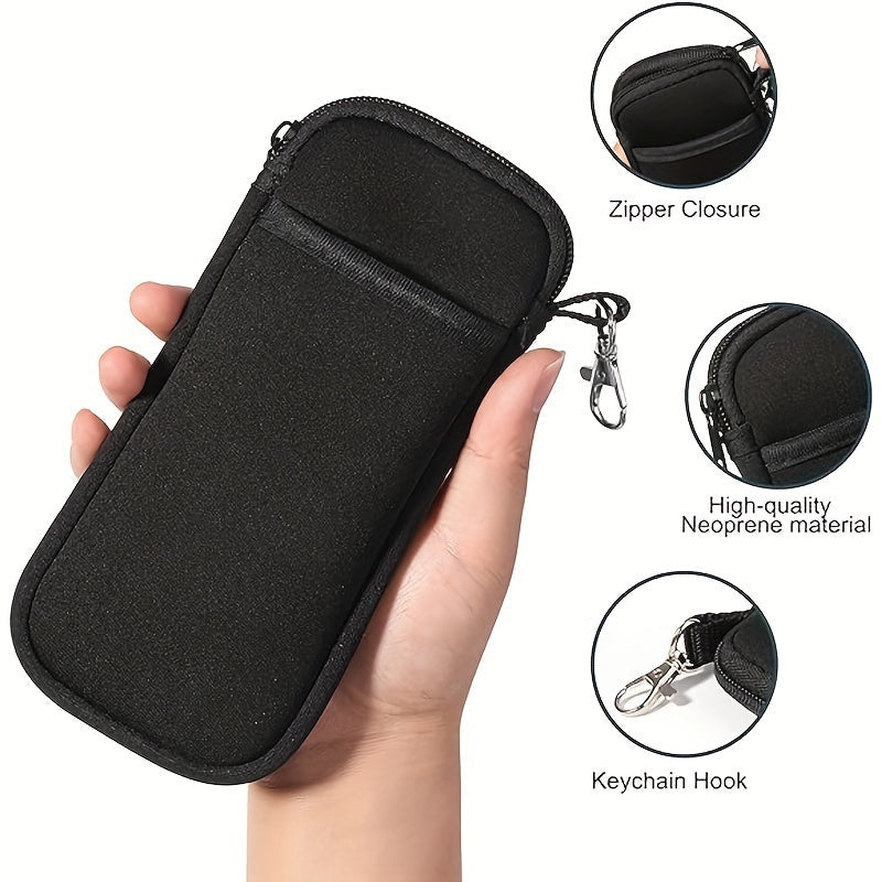 Neoprene Glasses Case with Zipper and Carabiner Lightweight Double Glasses Holder