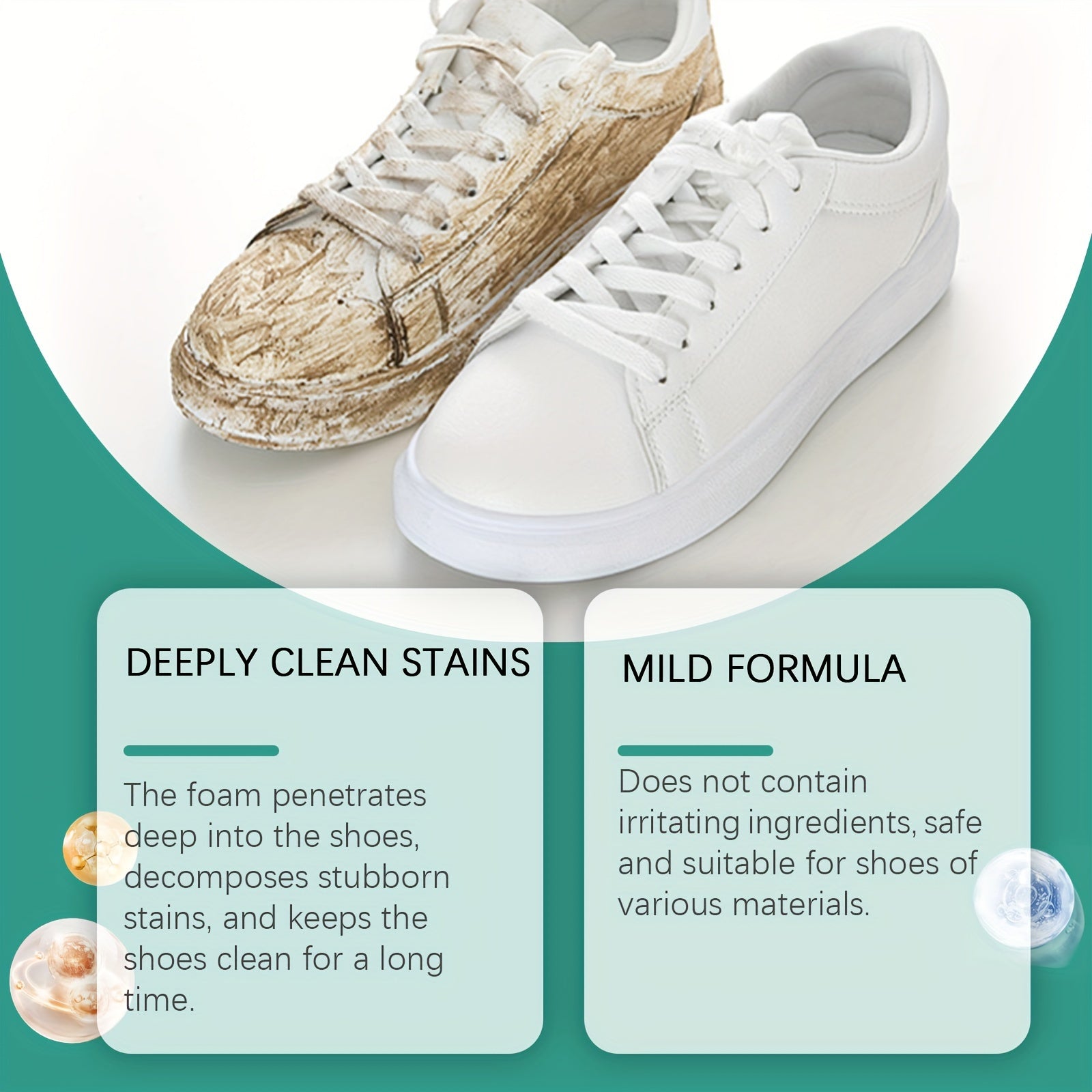 Limpiador multifuncional de espuma para zapatos 100ml Eliminación rápida de manchas Aclara los zapatos