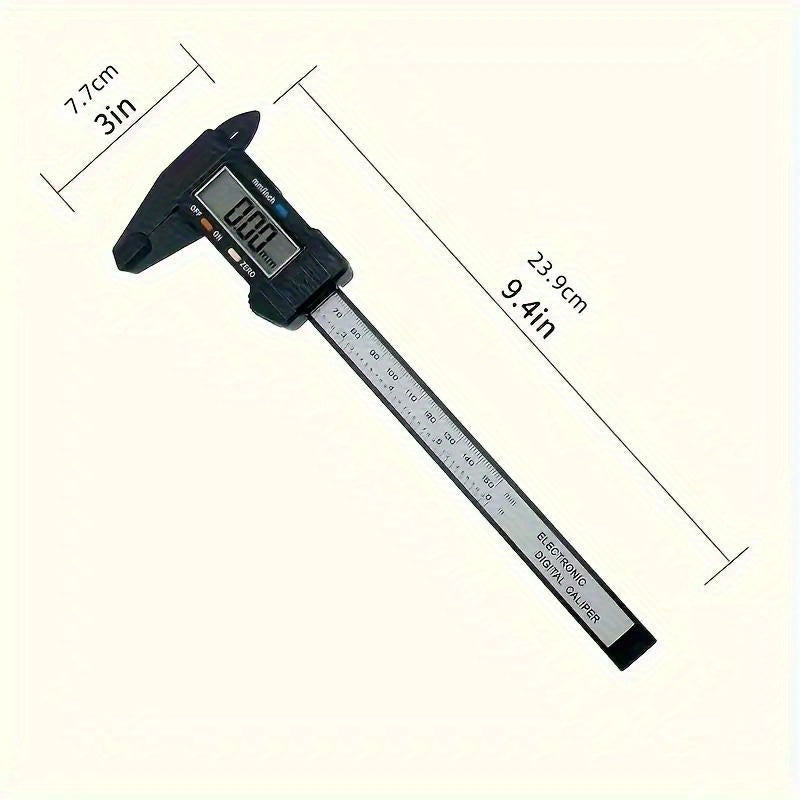 Digital Caliper with LCD Screen Triangular Scale Ruler High Precision Carbon Fiber Plastic