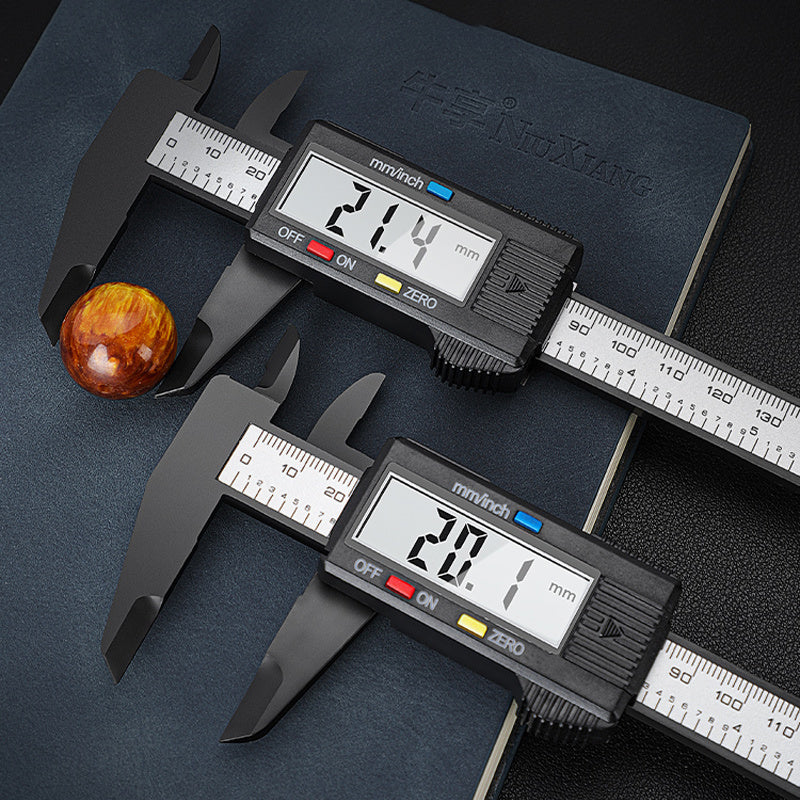 Digital Caliper with LCD Screen Triangular Scale Ruler High Precision Carbon Fiber Plastic