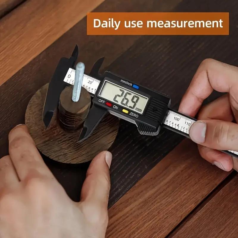 Digital Caliper with LCD Screen Triangular Scale Ruler High Precision Carbon Fiber Plastic