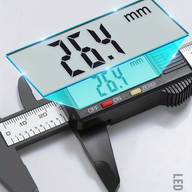 Digital Caliper with LCD Screen Triangular Scale Ruler High Precision Carbon Fiber Plastic