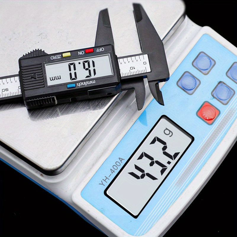 Digital Caliper with LCD Screen Triangular Scale Ruler High Precision Carbon Fiber Plastic