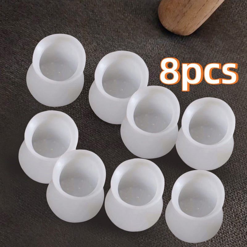 Mebel oyoqlari uchun mustahkam oq silikondan qoplamalar - barqarorlik va xavfsizlik uchun yaxshilangan ushlash, chizish va sirpanishdan himoya qiladi, uylar va ofislar uchun ichki va tashqi foydalanish uchun mukammal.