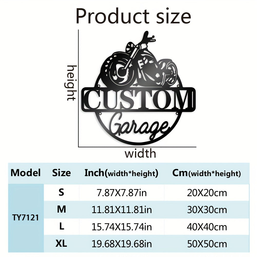 Shaxsiylashtirilgan qora metall mototsikl devor san'ati belgisi, uy bezaklari va sovg'alar uchun