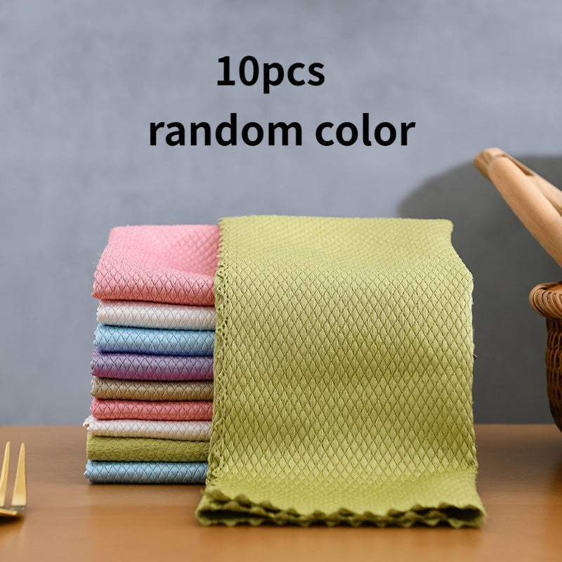 Set of 5 Glass Cleaning Cloths for Windows Mirrors Screens Streak-Free