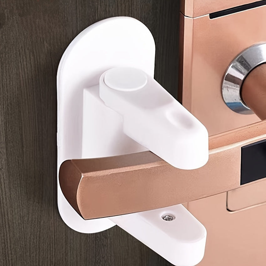 White Safety Door Lock Handle Anti-Theft No Tools Required Easy Installation