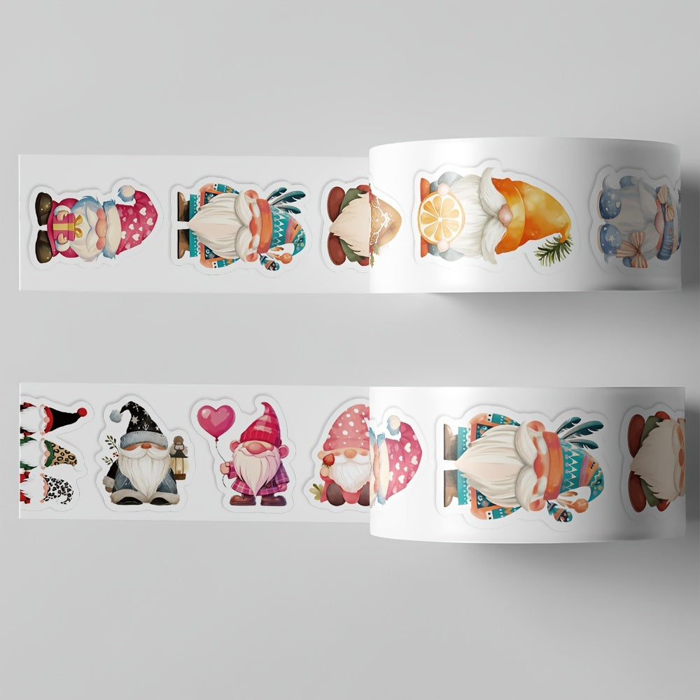 1000 dona mat va effektli Rojdestvo Gnome stikerlari rulolari, o'z-o'zini yopishtiradigan yopishtiruvchi teglari, konvertlar va sovg'alar uchun