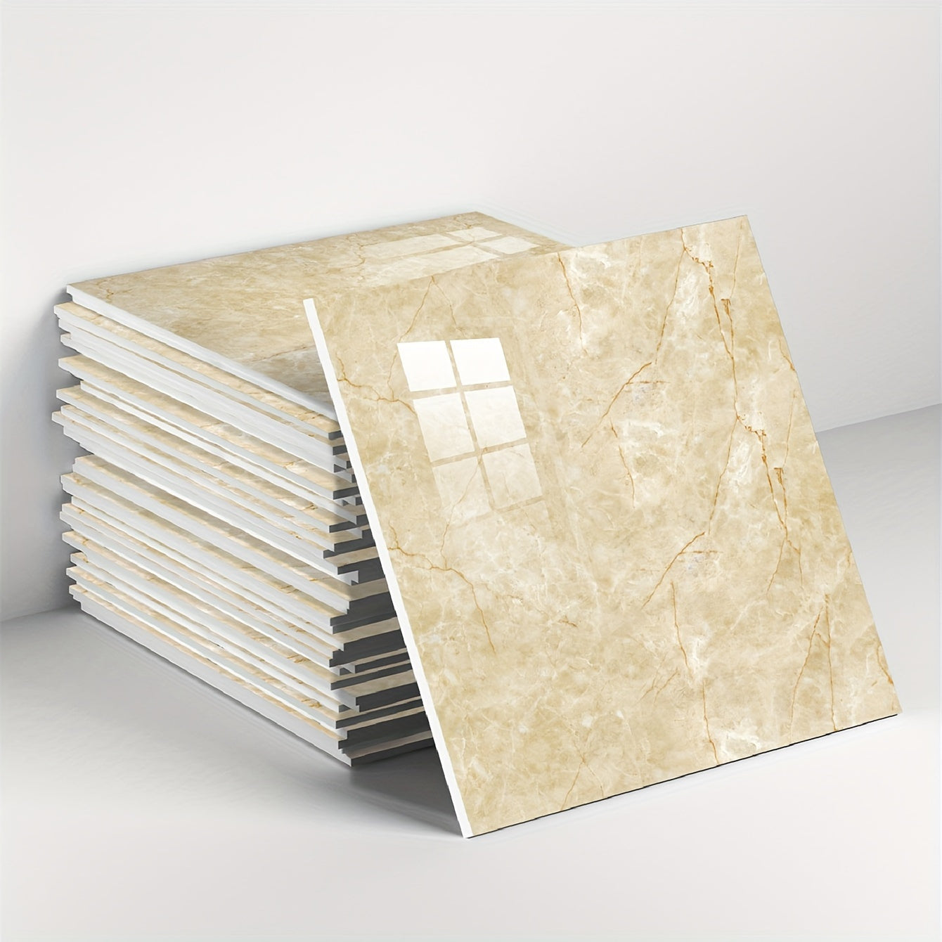 Self-Adhesive Faux Marble Wall Stickers Waterproof for Kitchen Bathroom Set of 30