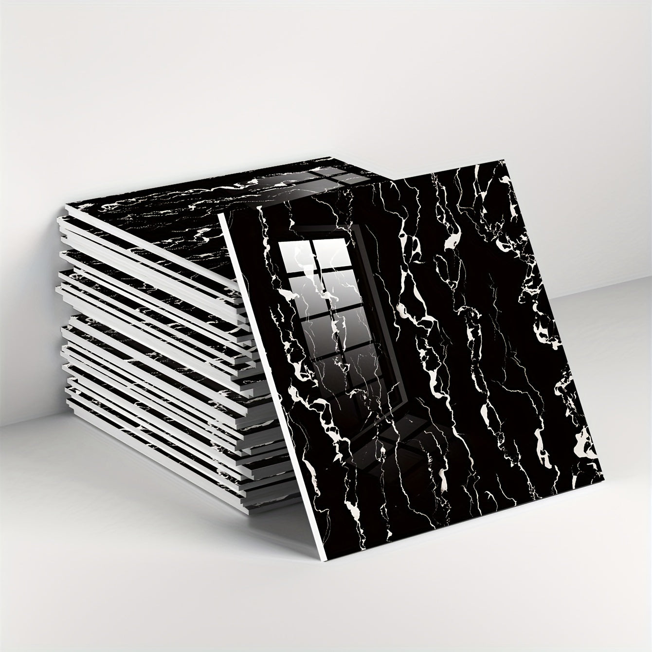 Self-Adhesive Faux Marble Wall Stickers Waterproof for Kitchen Bathroom Set of 30