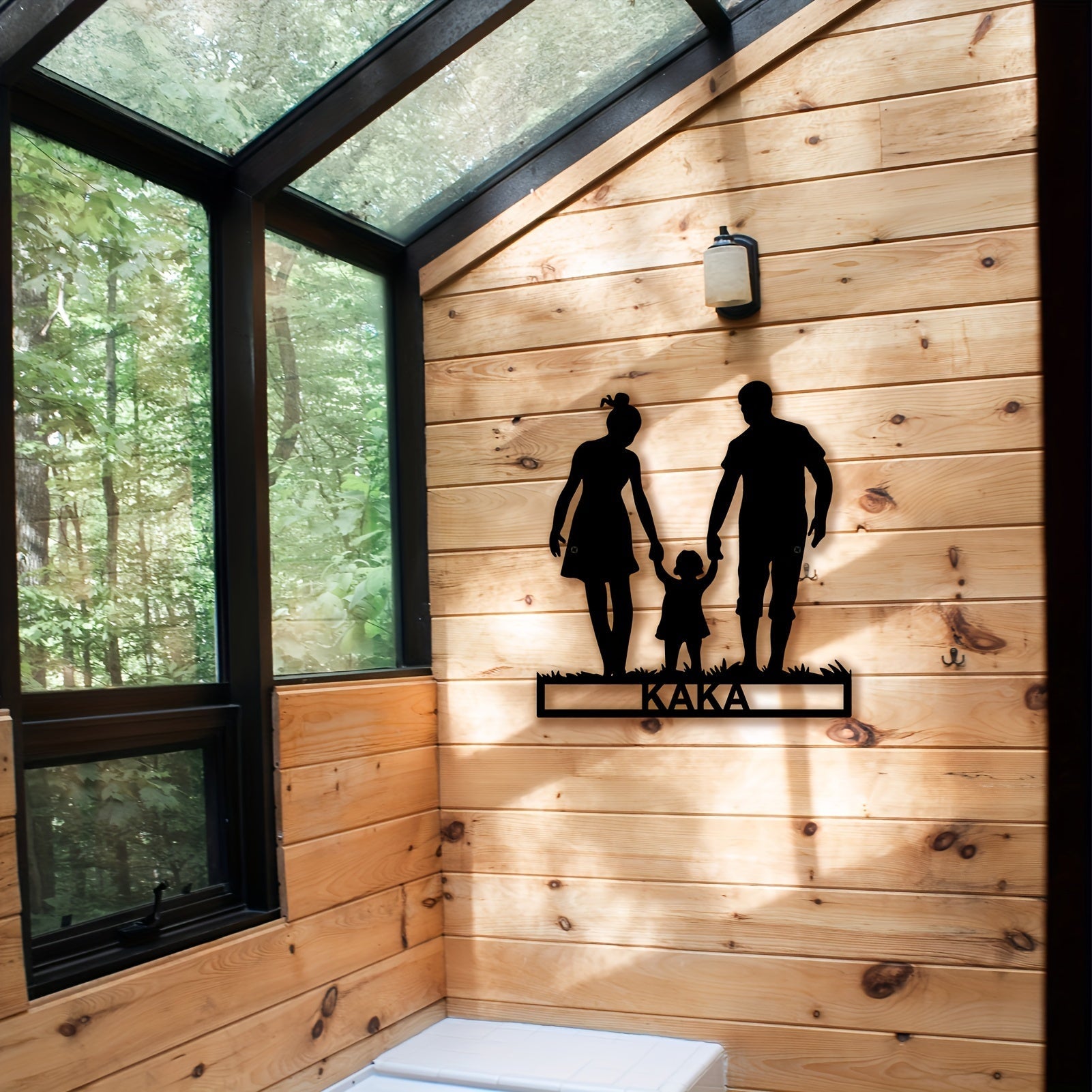 Shaxsiylashtirilgan Qora Temir Monogram Devor San'ati, Oila Silueti Dizayni Uy Dekoratsiyasi uchun, Yashash Xonasi, Yotoqxona yoki Ofisda - Bayramlar uchun Ideal Sovg'a