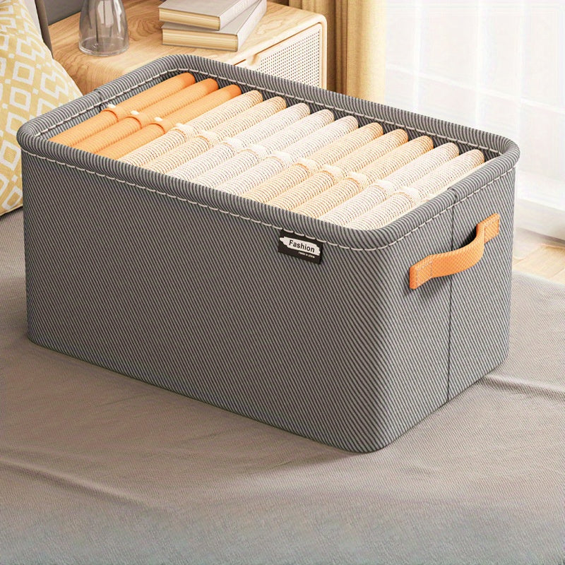 Juego de 4 cestas de tela para almacenamiento, organizador rectangular para ropa, debajo de la cama, armario de dormitorio