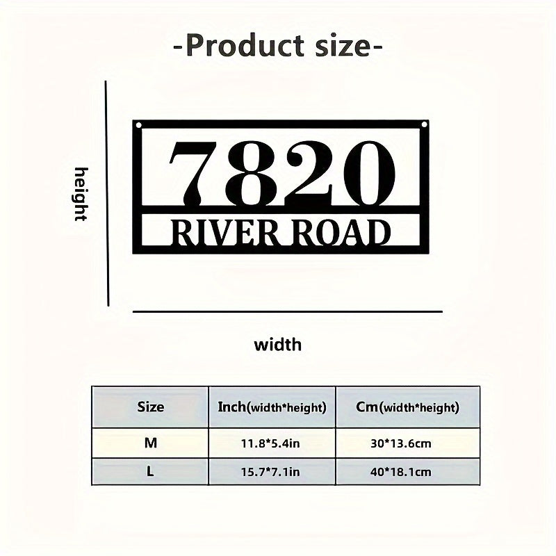 Personalized House Number and Street Name Door Hanger Metal Address Sign Outdoor Wall Plaque Housewarming Gift