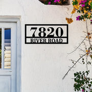 Personalized House Number and Street Name Door Hanger Metal Address Sign Outdoor Wall Plaque Housewarming Gift