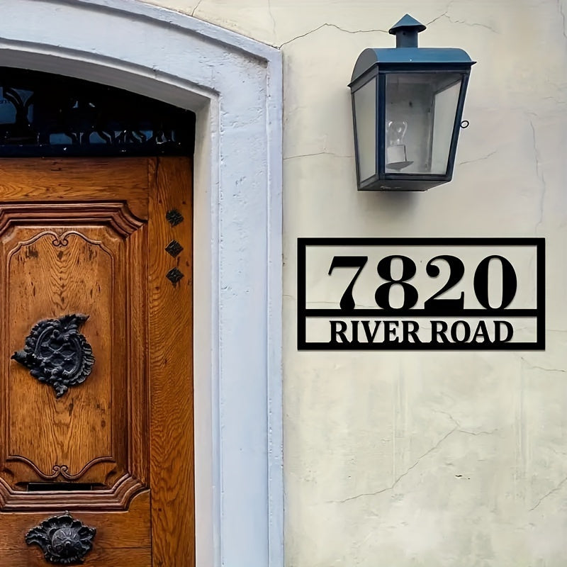 Personalized House Number and Street Name Door Hanger Metal Address Sign Outdoor Wall Plaque Housewarming Gift