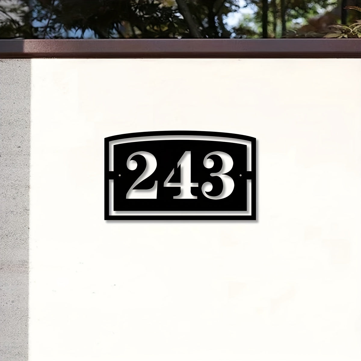 Black Iron House Number Sign Weatherproof Wall Mount Address Plaque with Custom Street Name