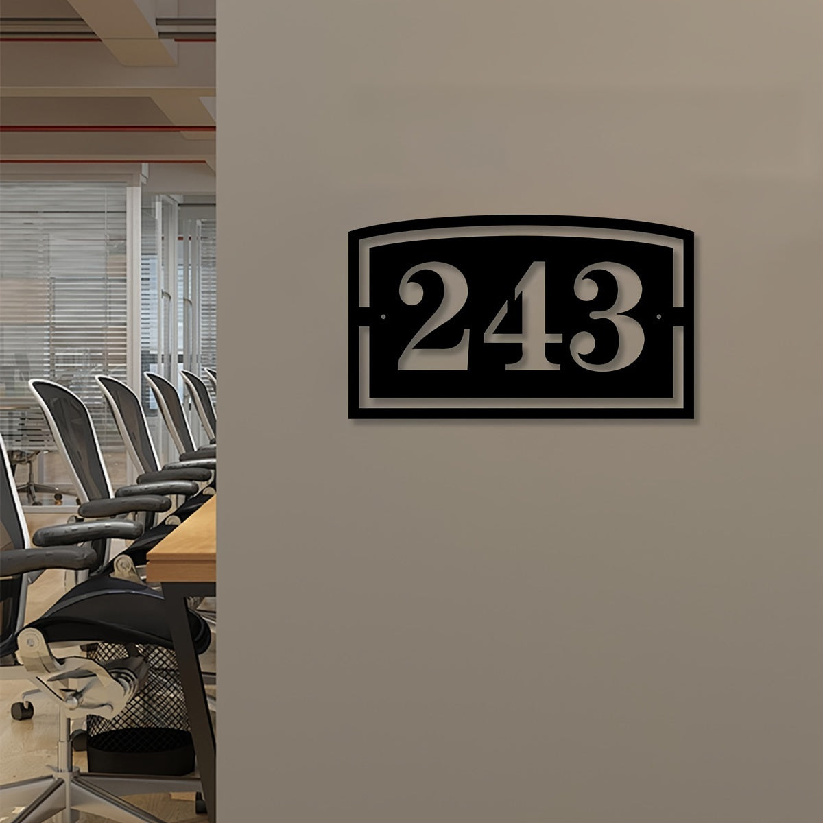 Black Iron House Number Sign Weatherproof Wall Mount Address Plaque with Custom Street Name