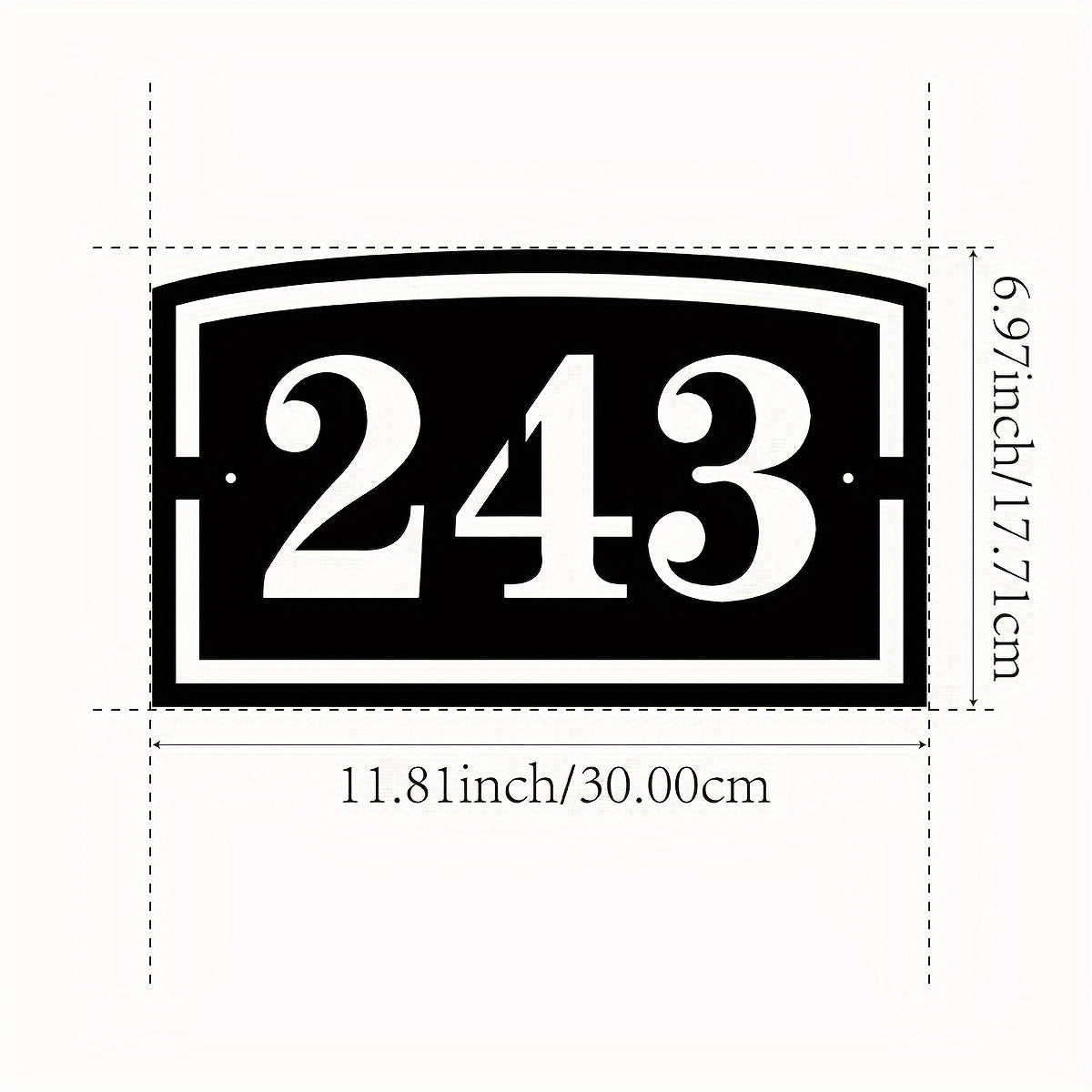 Black Iron House Number Sign Weatherproof Wall Mount Address Plaque with Custom Street Name