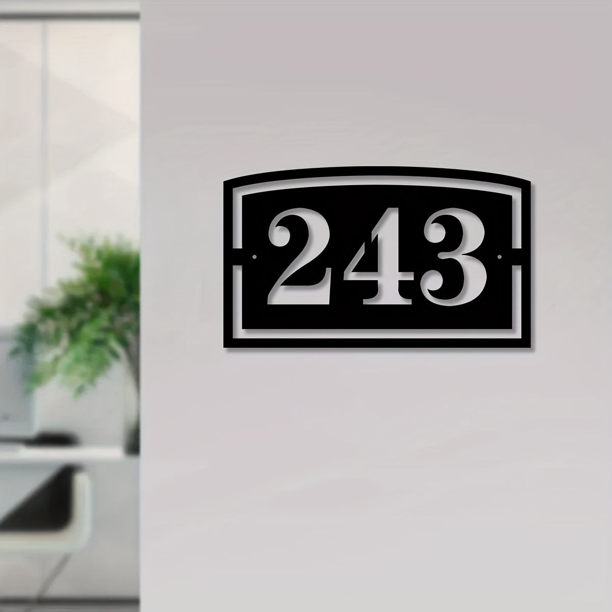 Black Iron House Number Sign Weatherproof Wall Mount Address Plaque with Custom Street Name