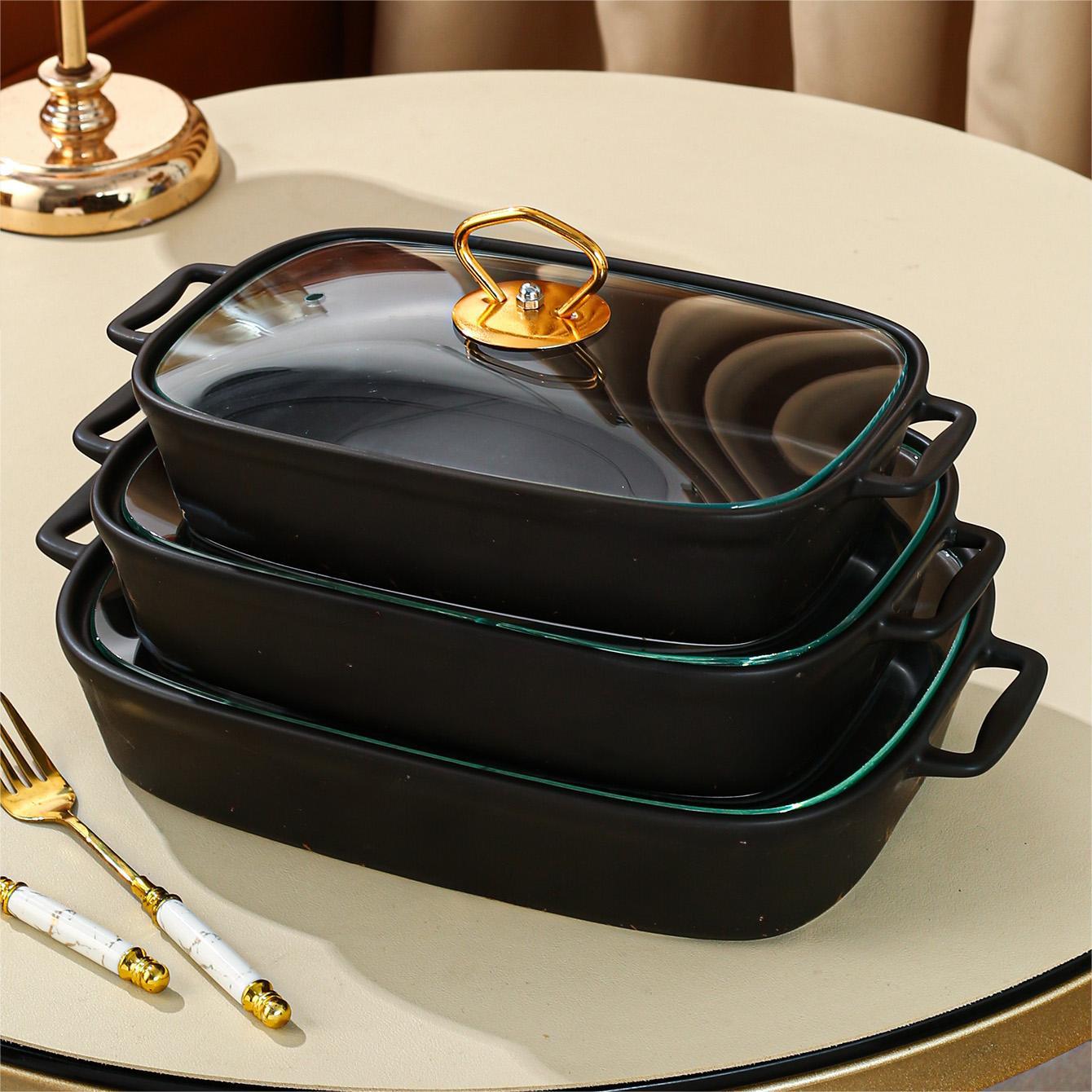 Ceramic Serving Plate for Baking and Serving Kitchen and Dining Use