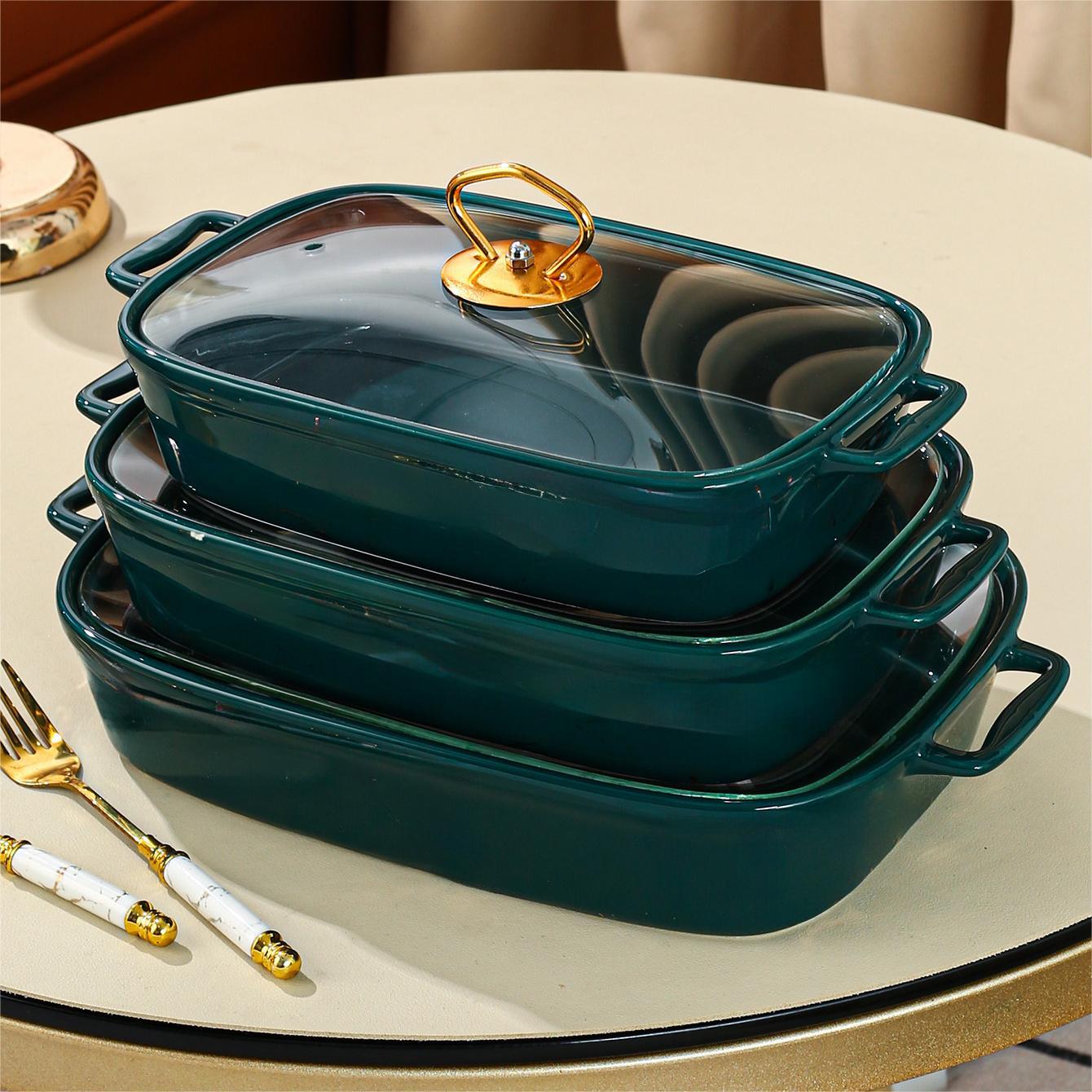 Ceramic Serving Plate for Baking and Serving Kitchen and Dining Use