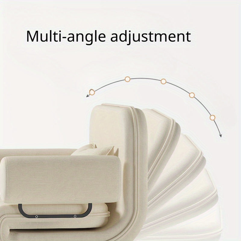 Blue Multifunctional Sofa Bed with Foldable Design Linen Fabric for Home Office Guest Room