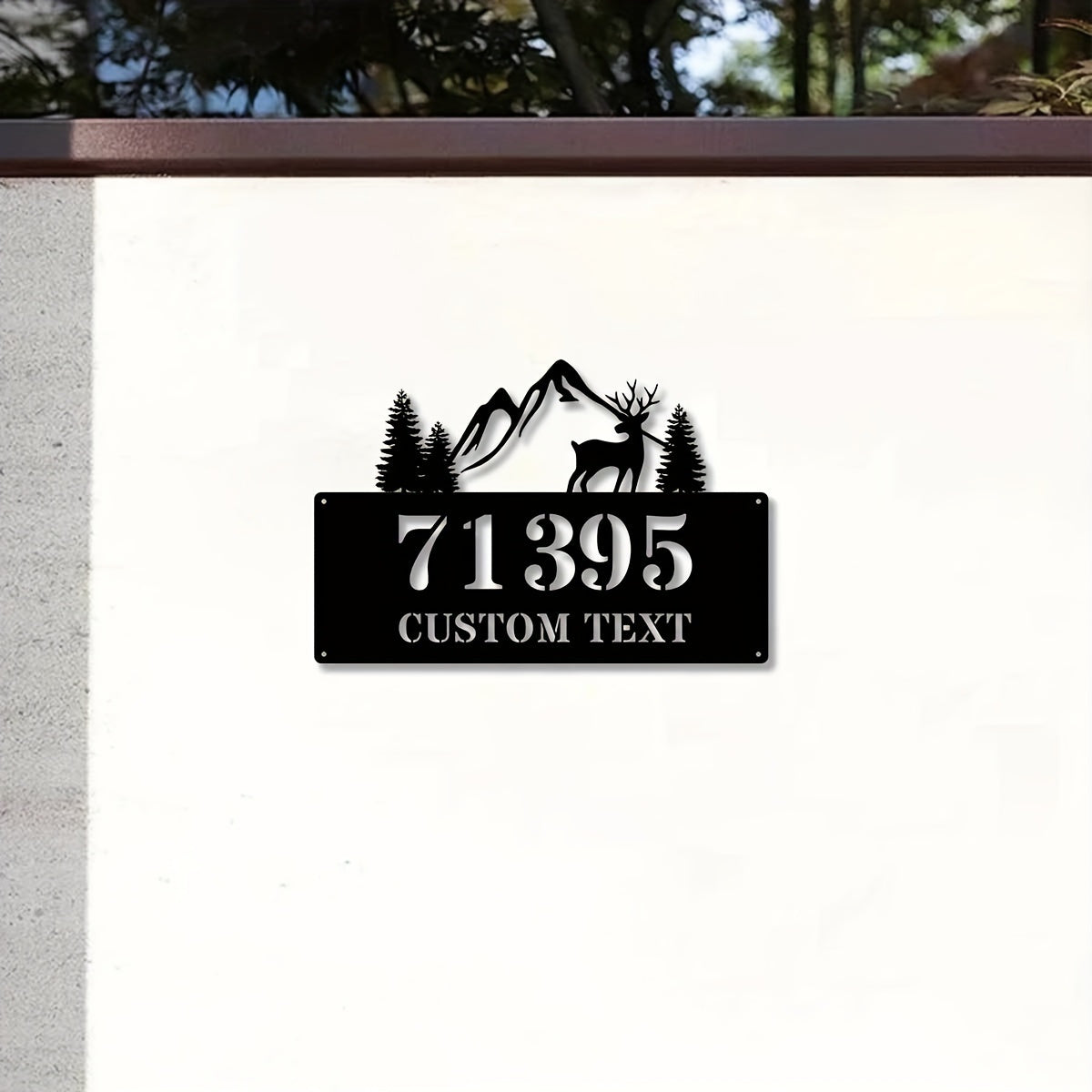 Personalized Metal Address Sign for Wall Outdoor Black Decorative House Number Plaque