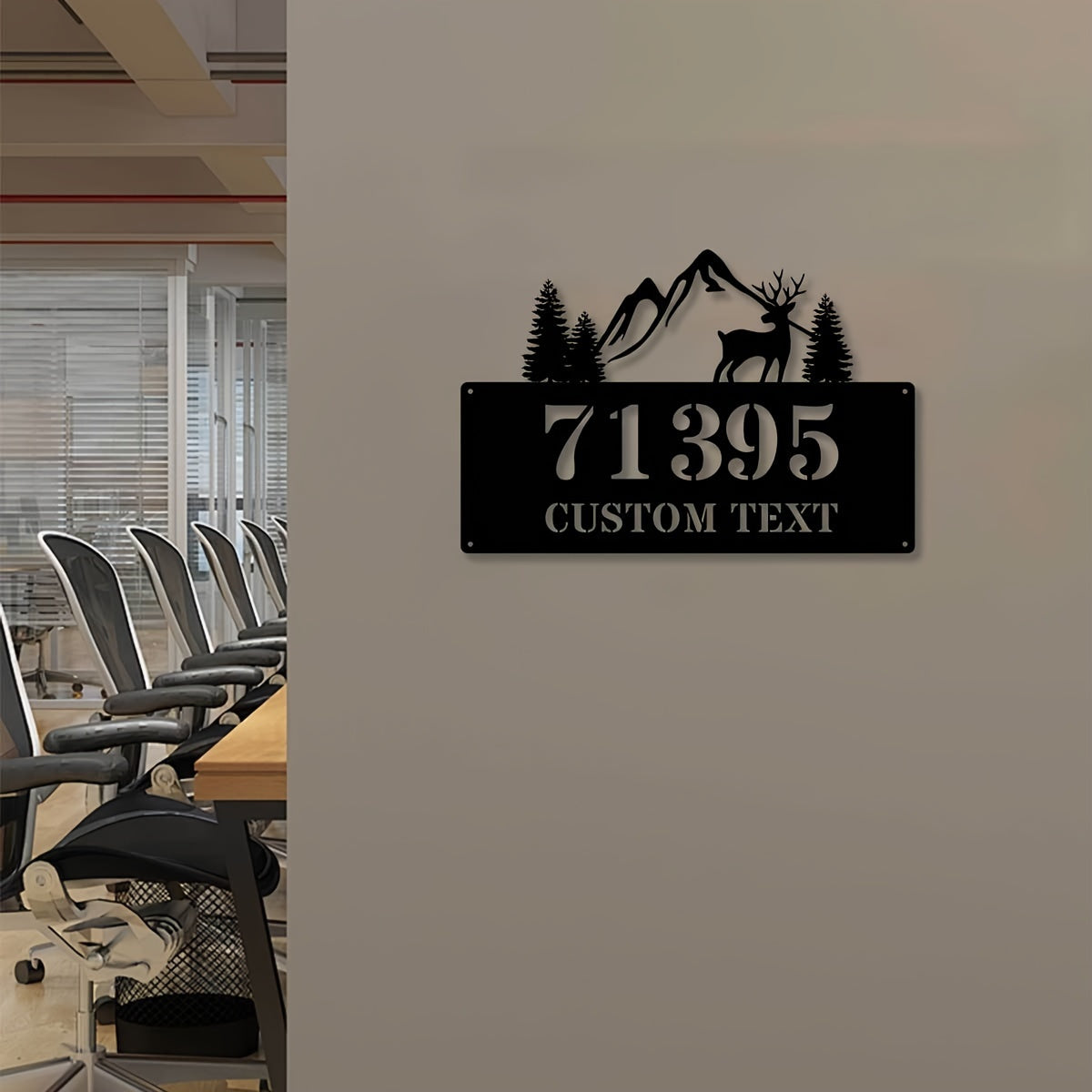 Personalized Metal Address Sign for Wall Outdoor Black Decorative House Number Plaque