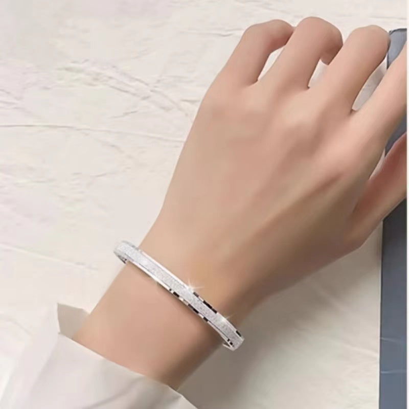 Pulsera de plata de ley con diseño estrellado sin recubrimiento, joyería bohemia