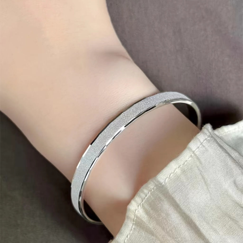 Sterling Silver Cuff Bracelet Starry Design Unplated Boho Jewelry