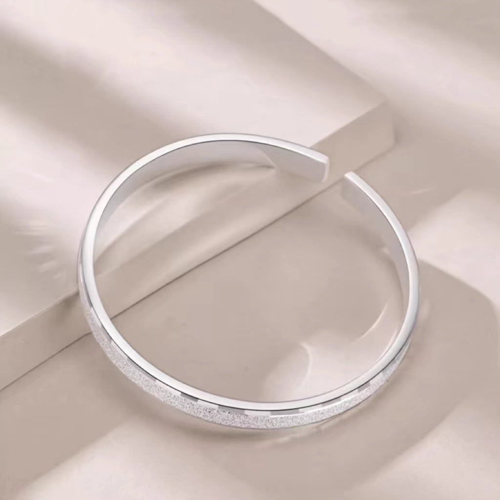 Sterling Silver Cuff Bracelet Starry Design Unplated Boho Jewelry