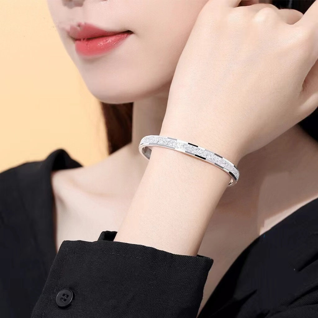 Pulsera de plata de ley con diseño estrellado sin recubrimiento, joyería bohemia