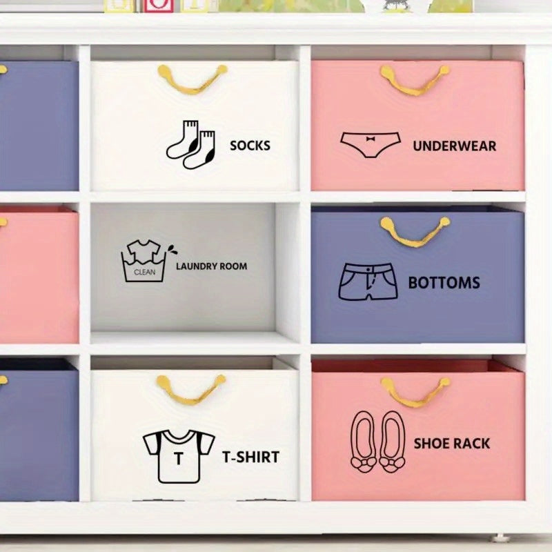 Etiquetas adhesivas de PVC para ropa y organización del hogar, etiquetado, almacenamiento de arte