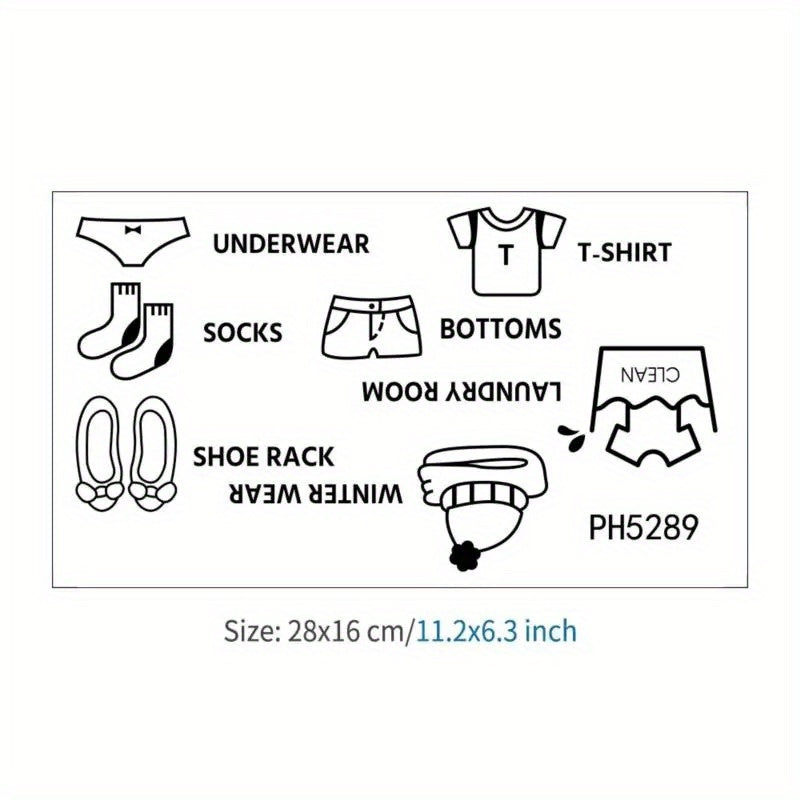 Etiquetas adhesivas de PVC para ropa y organización del hogar, etiquetado, almacenamiento de arte