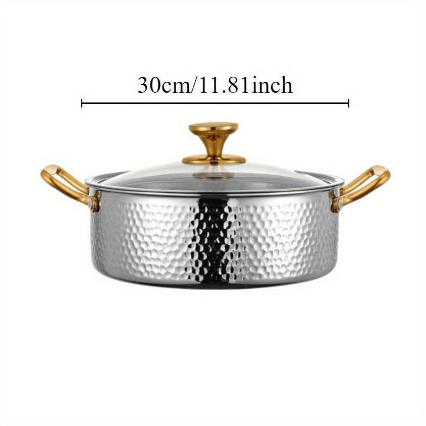 Stainless Steel Hammered Soup Pot 304 SUS Restaurant Kitchen Cookware