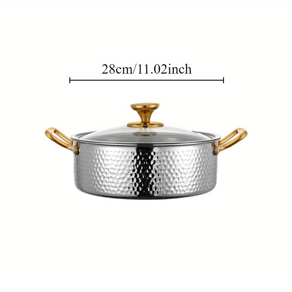 Stainless Steel Hammered Soup Pot 304 SUS Restaurant Kitchen Cookware