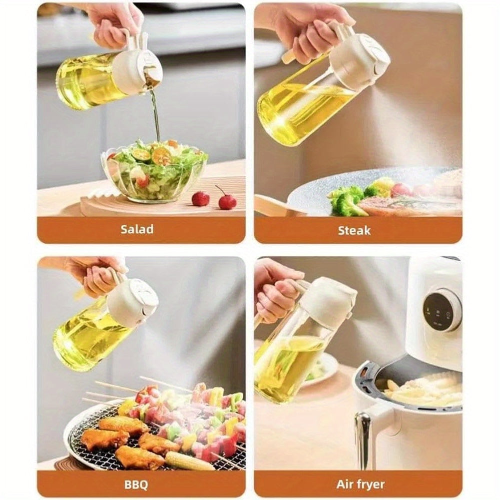 2-in-1 Glass Oil Dispenser and Sprayer for Cooking and Baking PVC-Free Kitchen Tool