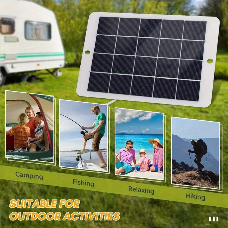 USB Solar Panel Charger for Camping and Travel with Charge Controller and USB Female to Male Connector