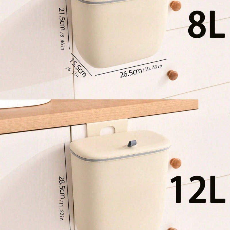 8L 12L devor bilan o'rnatiladigan oshxona axlat qutisi, slayd qopqog'i bilan, batareyasiz