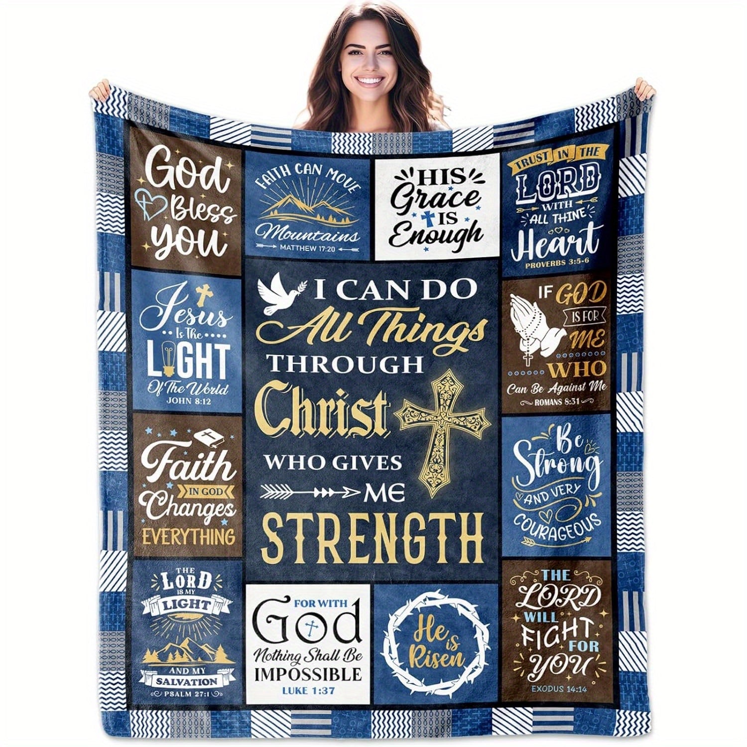 Religious Quotes Throw Blanket Lightweight Flannel Fleece All-Season Gift