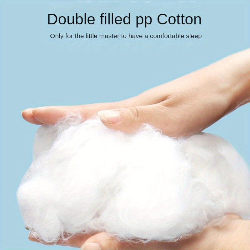 Oval Pet Bed for Dogs and Cats All-Season Warmth Machine Washable Beige Peaches