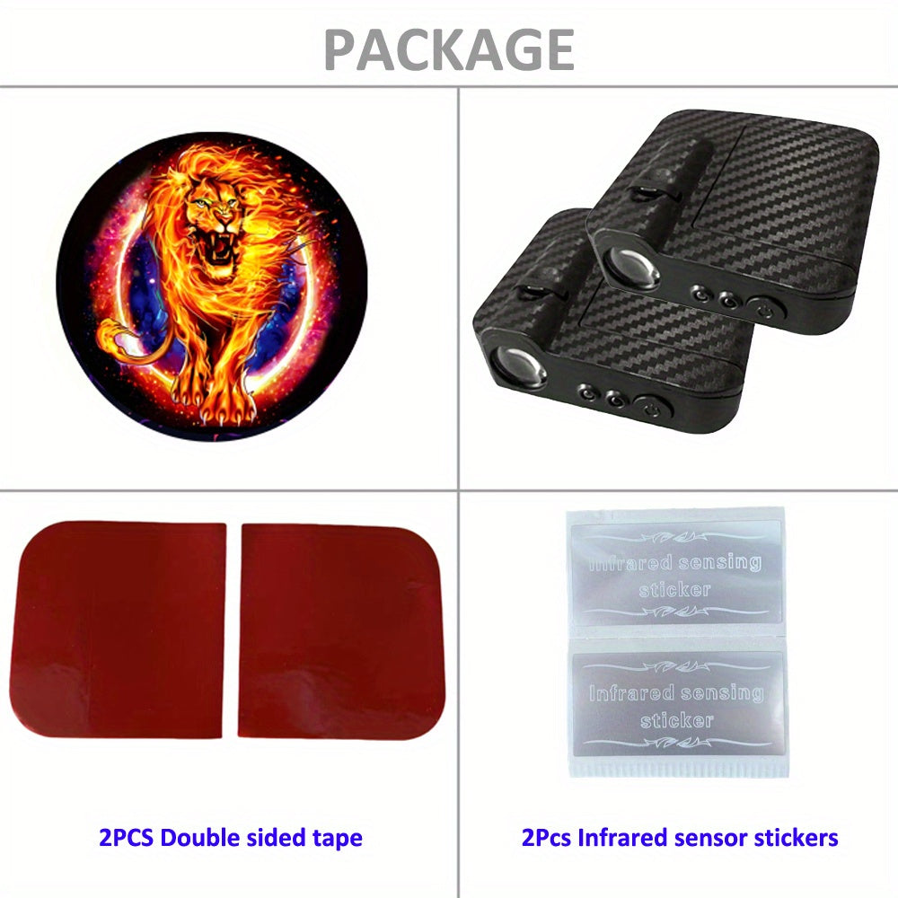 Светодиодные проекторы логотипа на дверях автомобиля с колпачками на вентиль и подсветкой порога