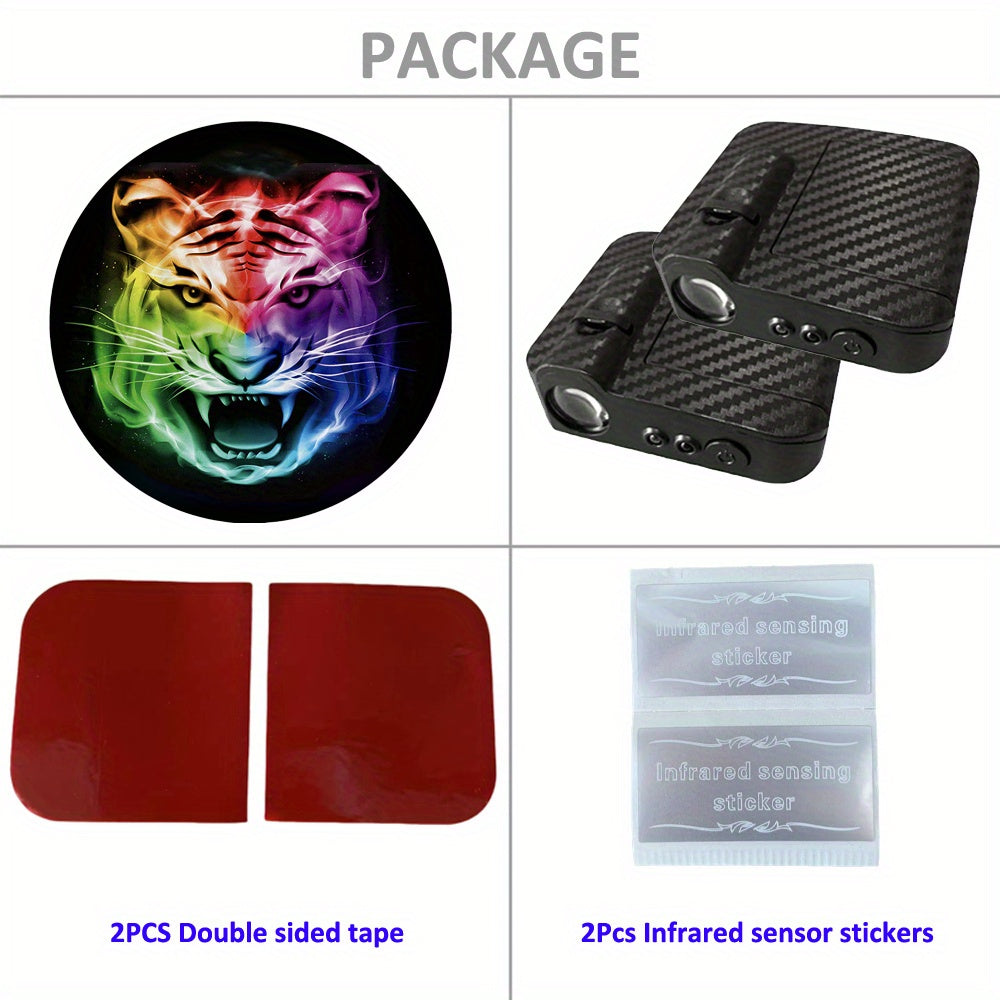 Светодиодные проекторы логотипа на дверях автомобиля с колпачками на вентиль и подсветкой порога