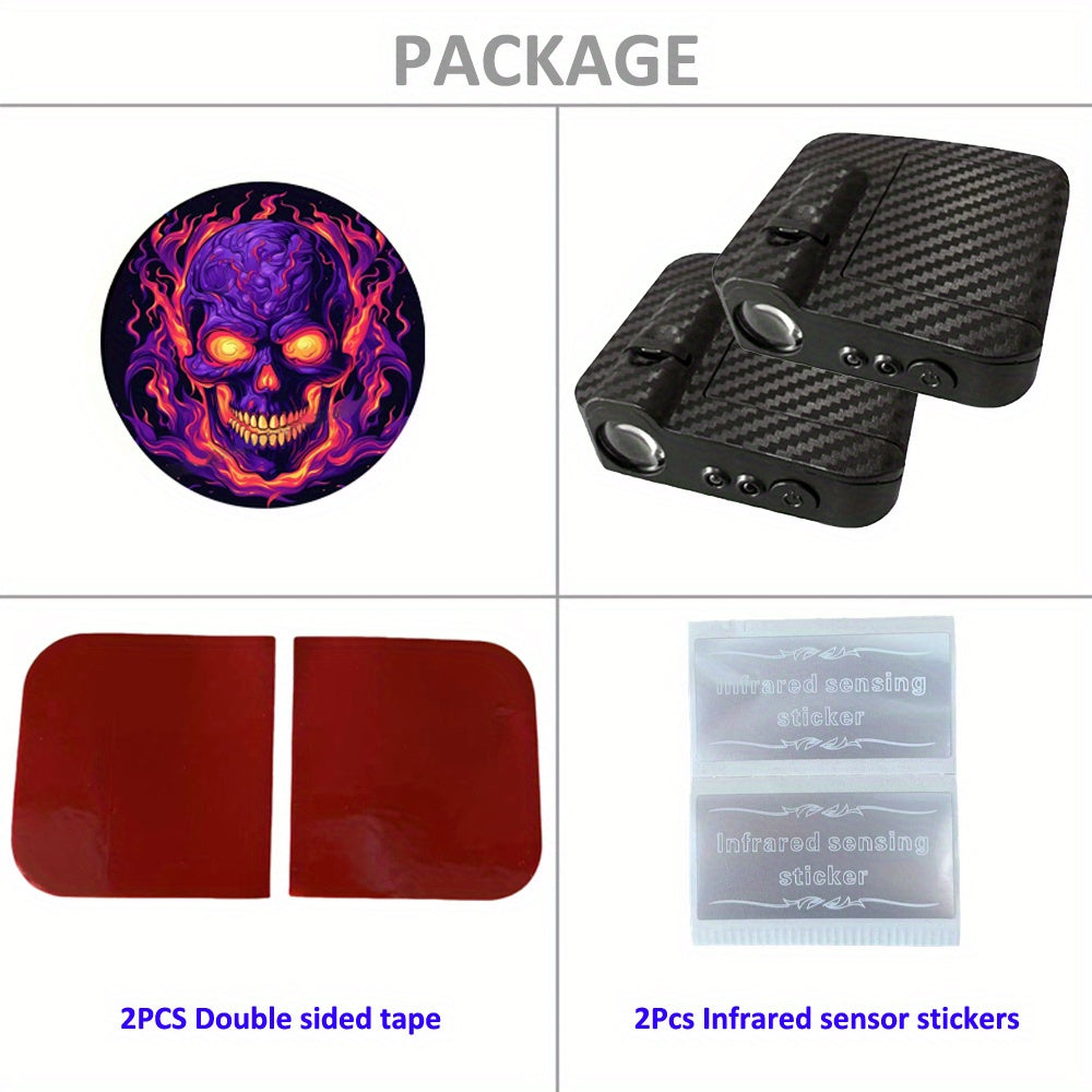 Светодиодные проекторы логотипа на дверях автомобиля с колпачками на вентиль и подсветкой порога