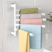 Stainless Steel Wall-Mounted Towel Rack with Suction Cup Punch-Free Installation Bathroom Organizer