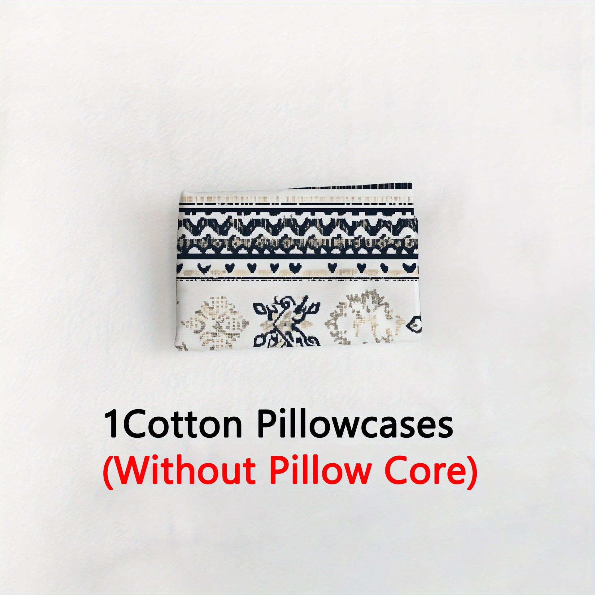 Gray Bohemian Style Pillowcase with 3D Print Luxuriously Soft Sustainable Material