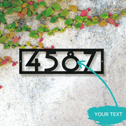 Black Iron Scroll Address Sign Customizable House Number and Name Plaque for Front Door or Garden Decor