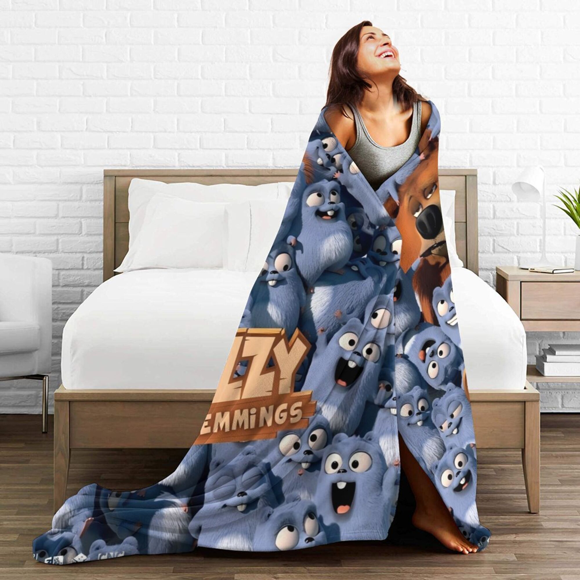 Anime Print Flannel Throw Blanket 100% Polyester Soft Lightweight for Sofa Bed Travel