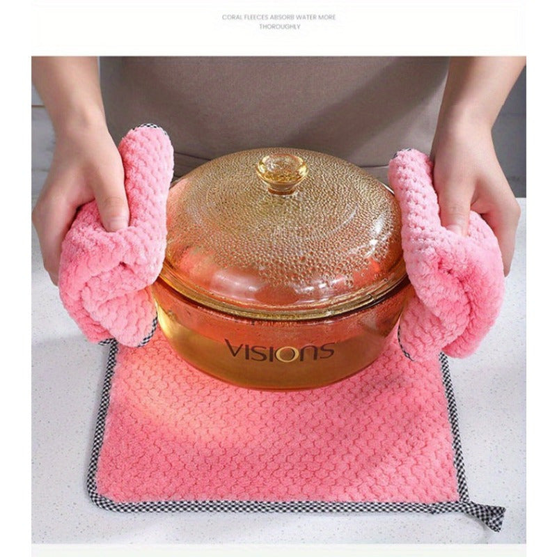 5-Pack Microfiber Cleaning Cloths for Kitchen Dishwashing and Home Use